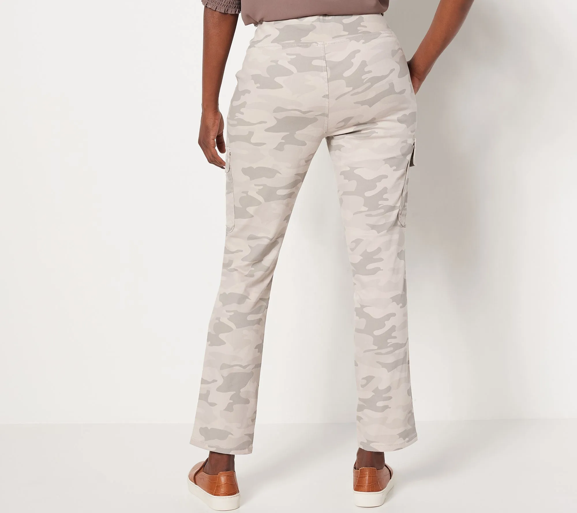 "As Is" Belle by Kim Gravel TripleLuxe Twill Slim Leg Cargo Pant