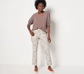 "As Is" Belle by Kim Gravel TripleLuxe Twill Slim Leg Cargo Pant