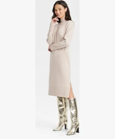 A New Day Women's Long Sleeve Midi Sweater Dress