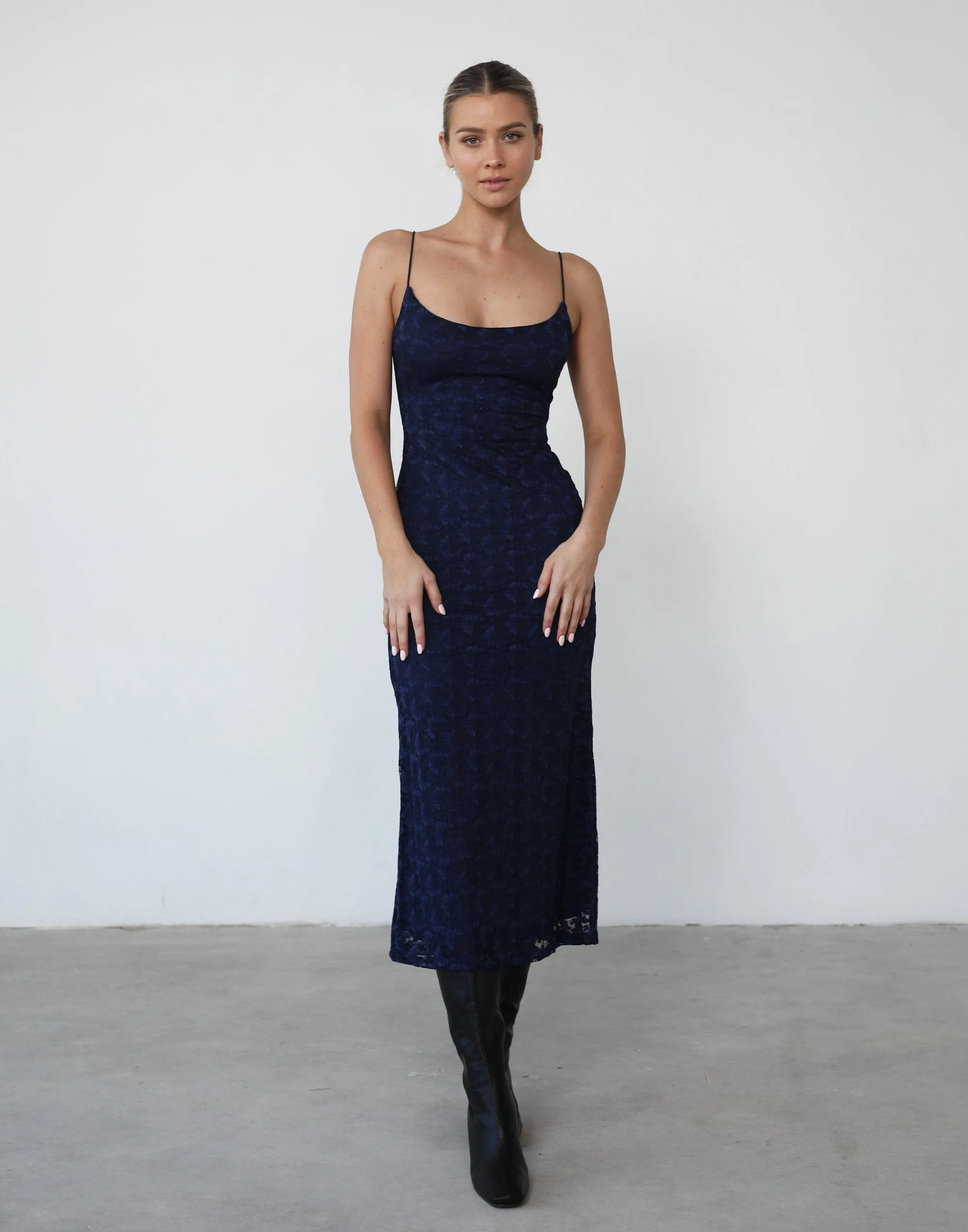 Araceli Midi Dress (Navy)