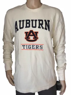 Auburn Tigers Colosseum Off-White LS Waffle Knit Crew Neck T-Shirt (L)