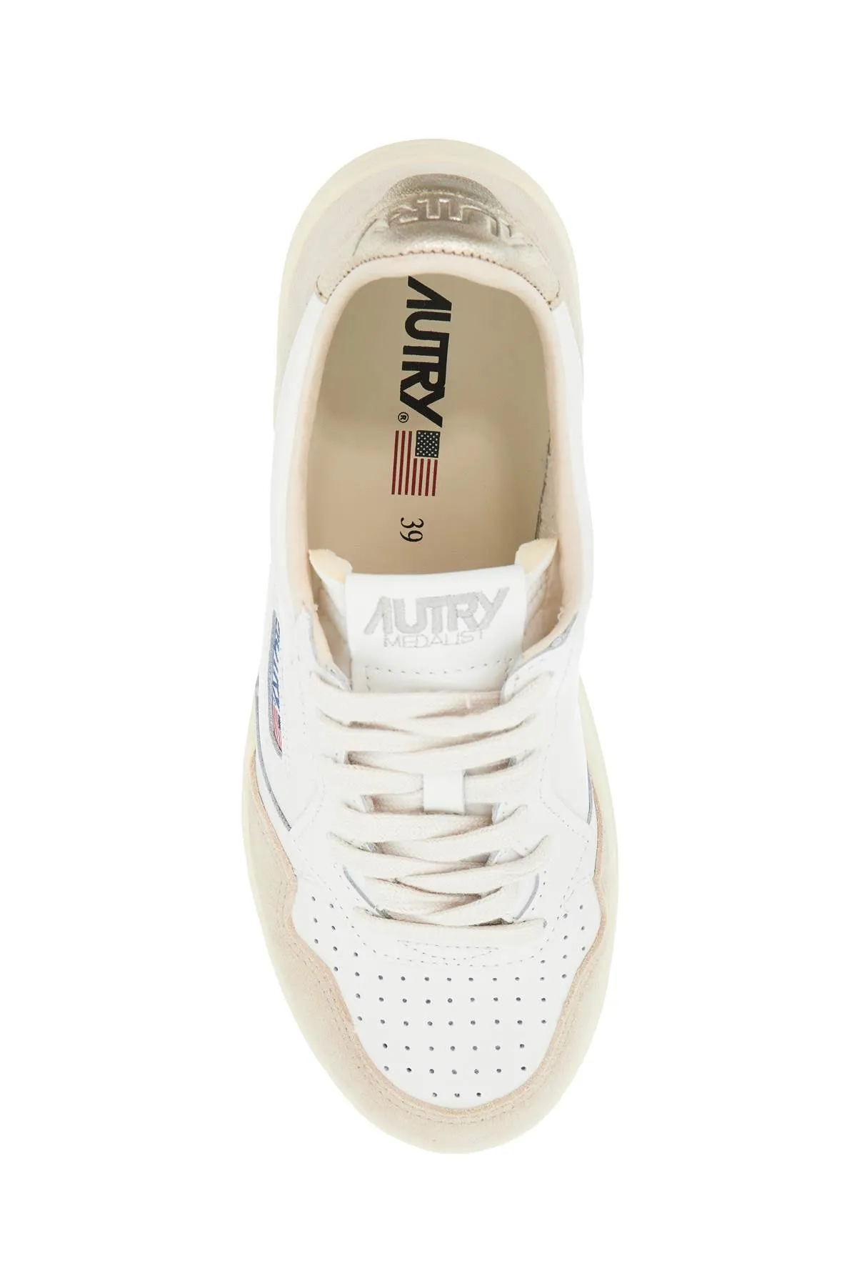 Autry Leather Medalist Low Sneakers   Beige