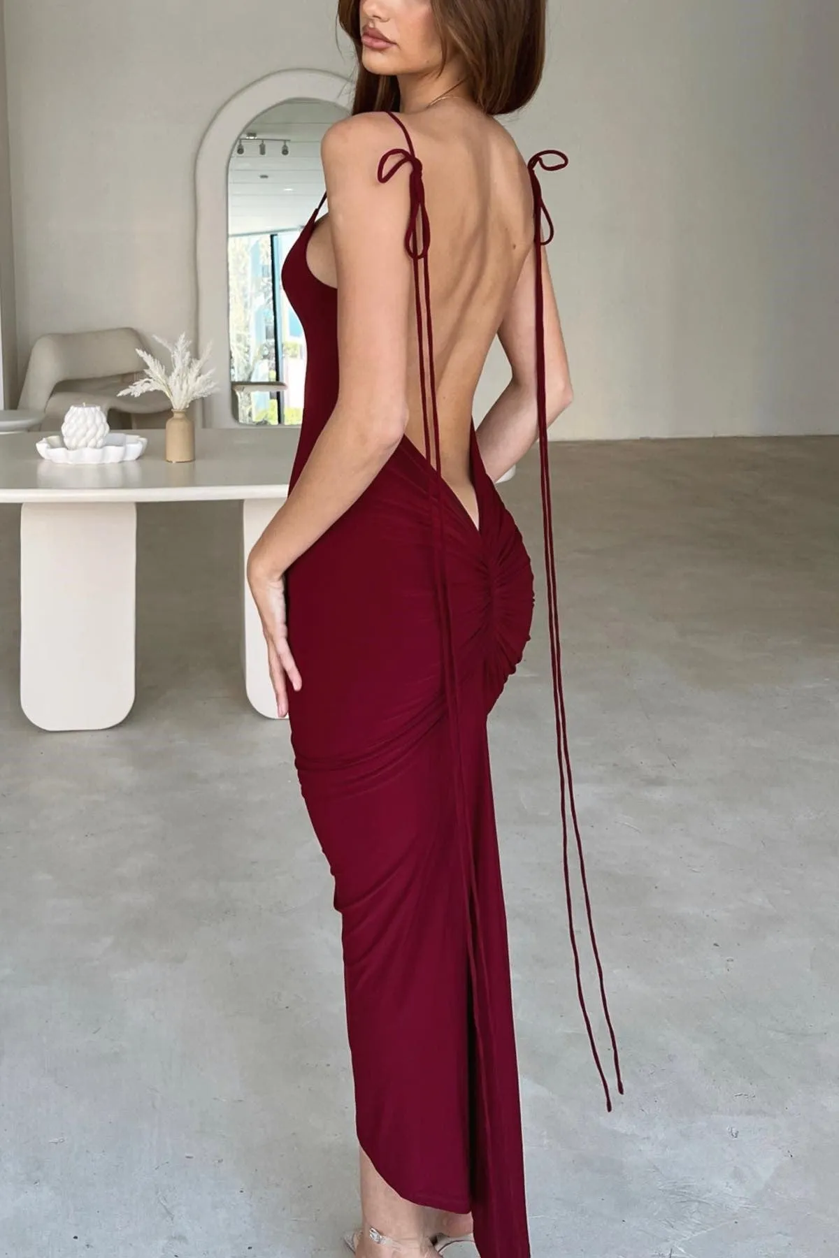 Azari Midi Dress - Wine