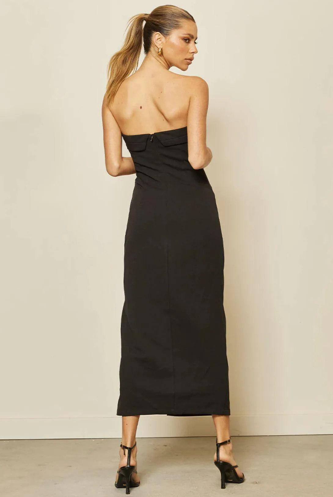 Bewitched Black Midi Dress