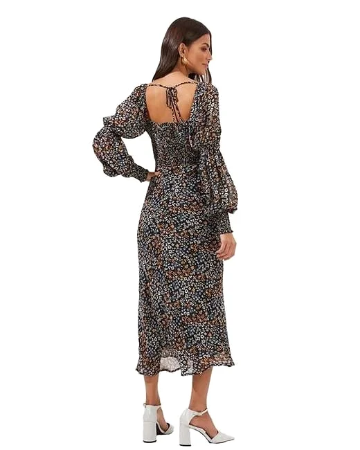 Black multi ditsy floral Salinas dress