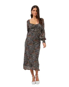 Black multi ditsy floral Salinas dress