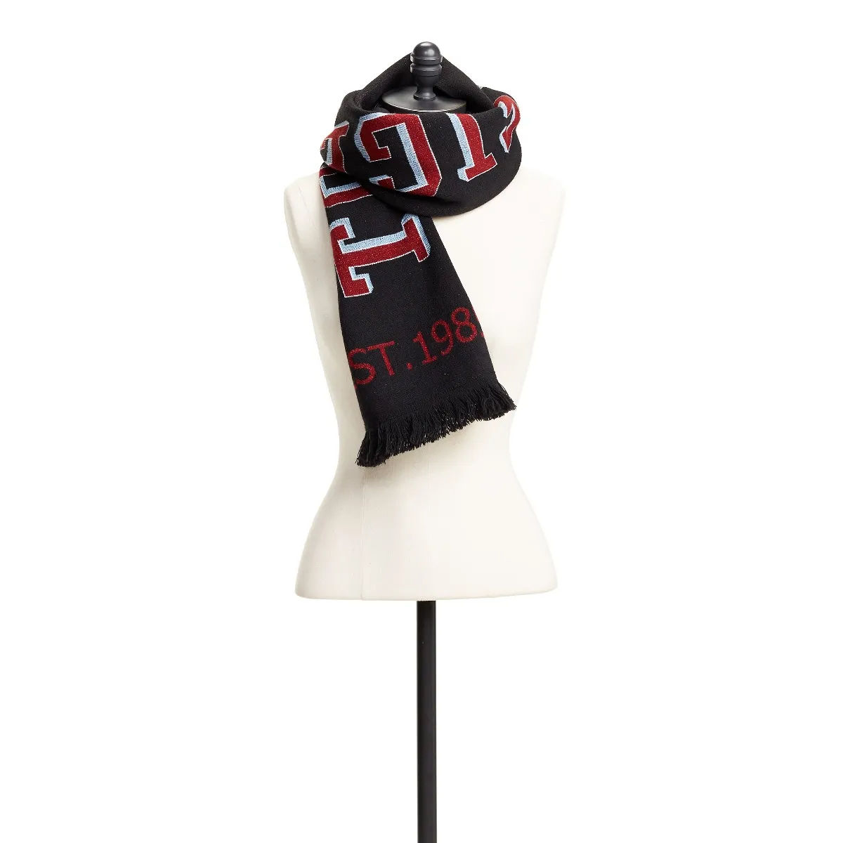 Black Varsity Alpaca Blend Scarf | Hats & Scarves | Tommy Hilfiger