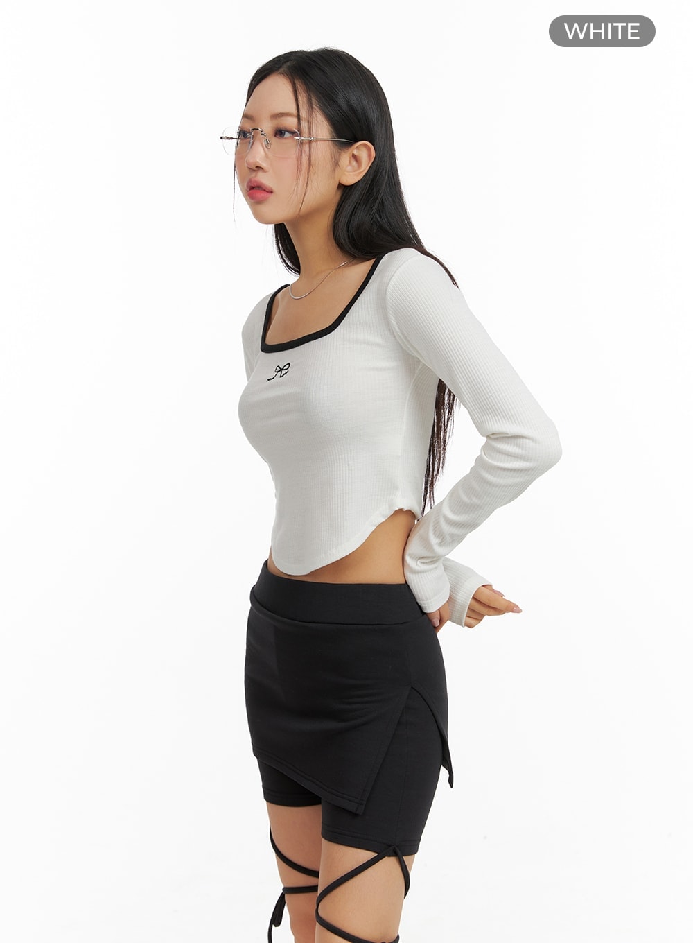 Bowknot Long Sleeve Crop Top CM412