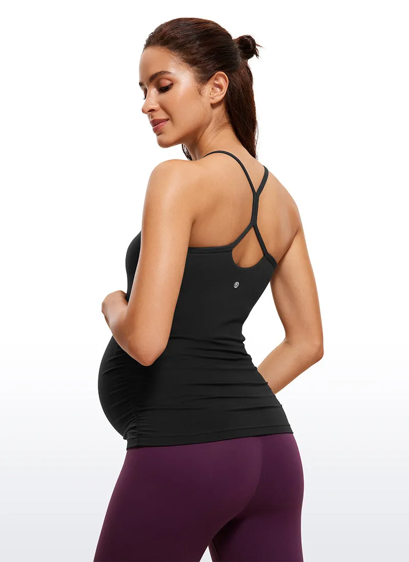 Butterluxe Y Back Maternity Tank Ruched Sides