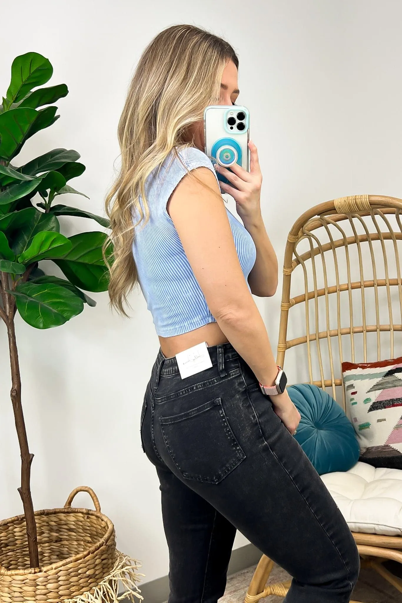 Caylie Vintage Mineral Wash Crop Top - FINAL SALE