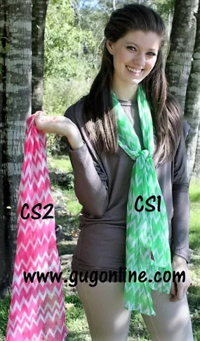 Chevron Scarves in Pink or Lime