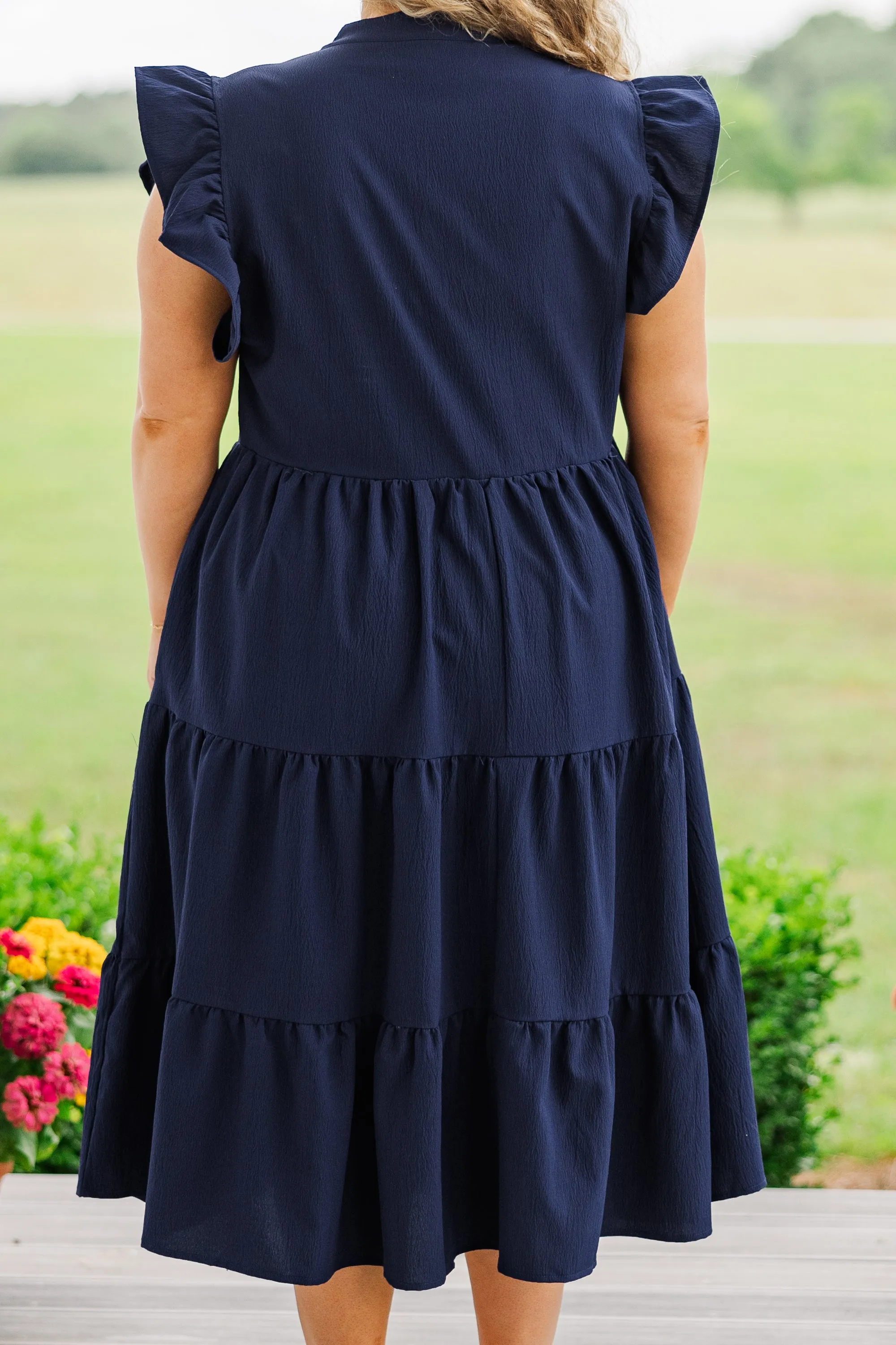 Don't Leave So Soon Midi Dress, Navy