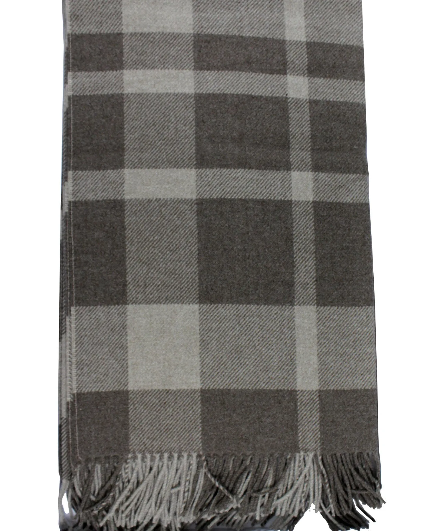 Ermenegildo Zegna Cashmere Wool Throw Blanket Gray Ceylon Green Plaid