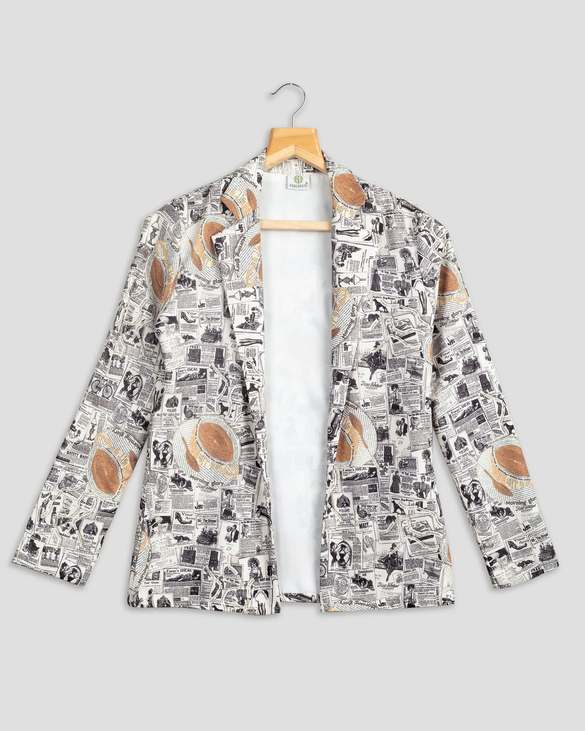 Exclusive Newspaper Print Jacket For Women