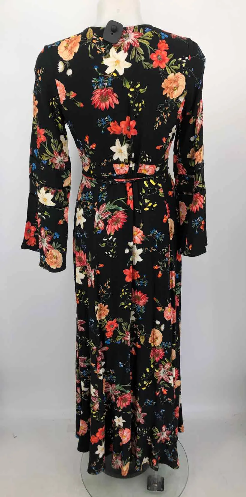 FARM RIO Black Pink Multi Floral Print Wrap Size XXS  (XS) Dress