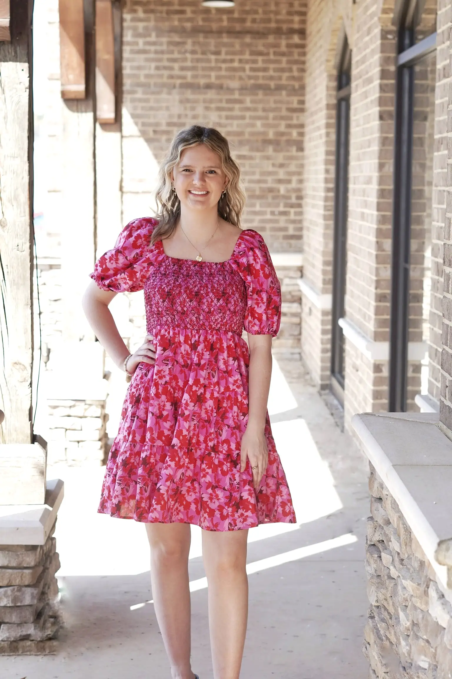 Farrah Floral Print Puff Sleeve Dress