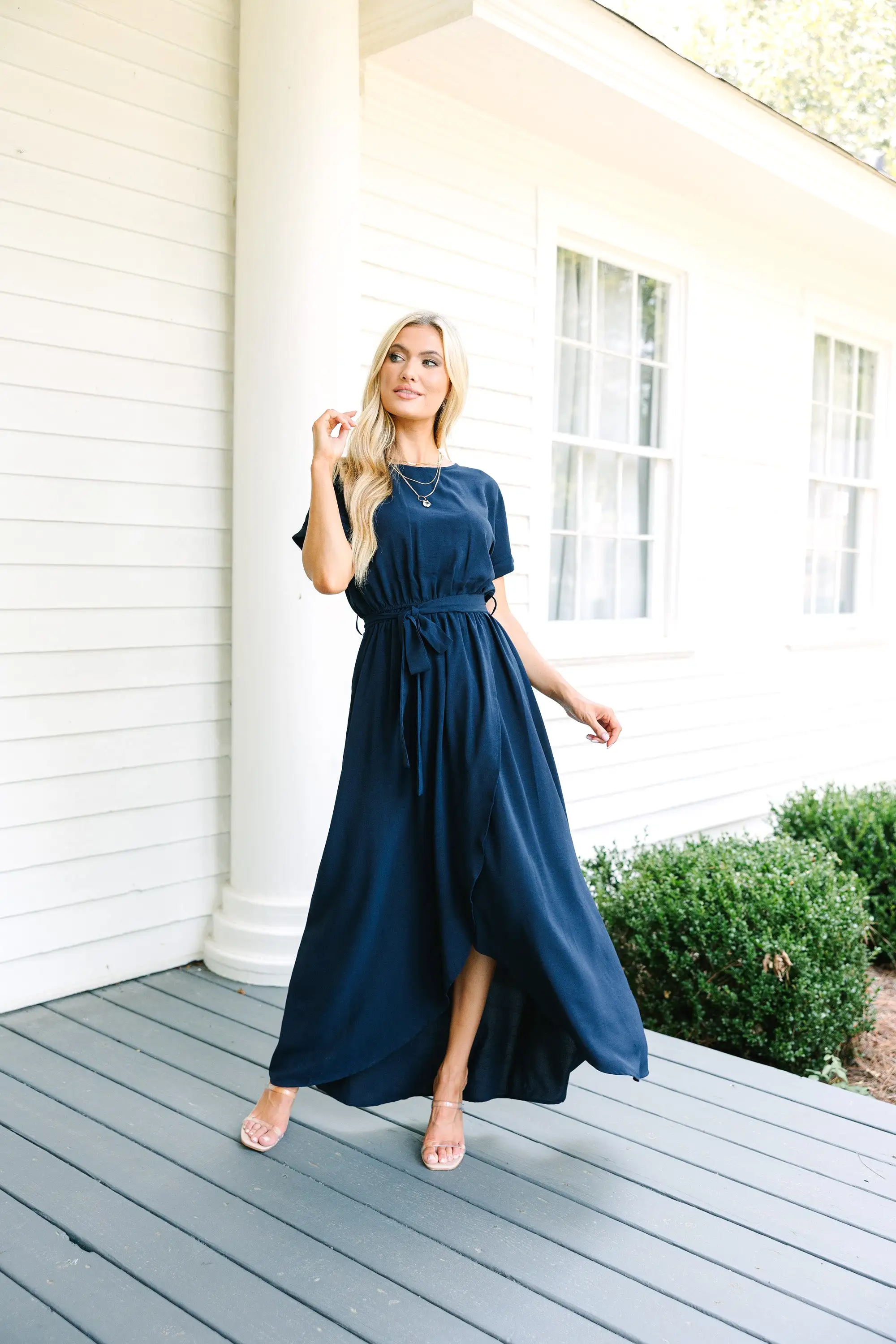 Feeling Stunning Navy Blue Midi Dress