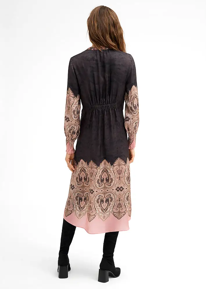 Gustav Hali midi+ dress 51507 Kjole - Mulch with Rose Paisley