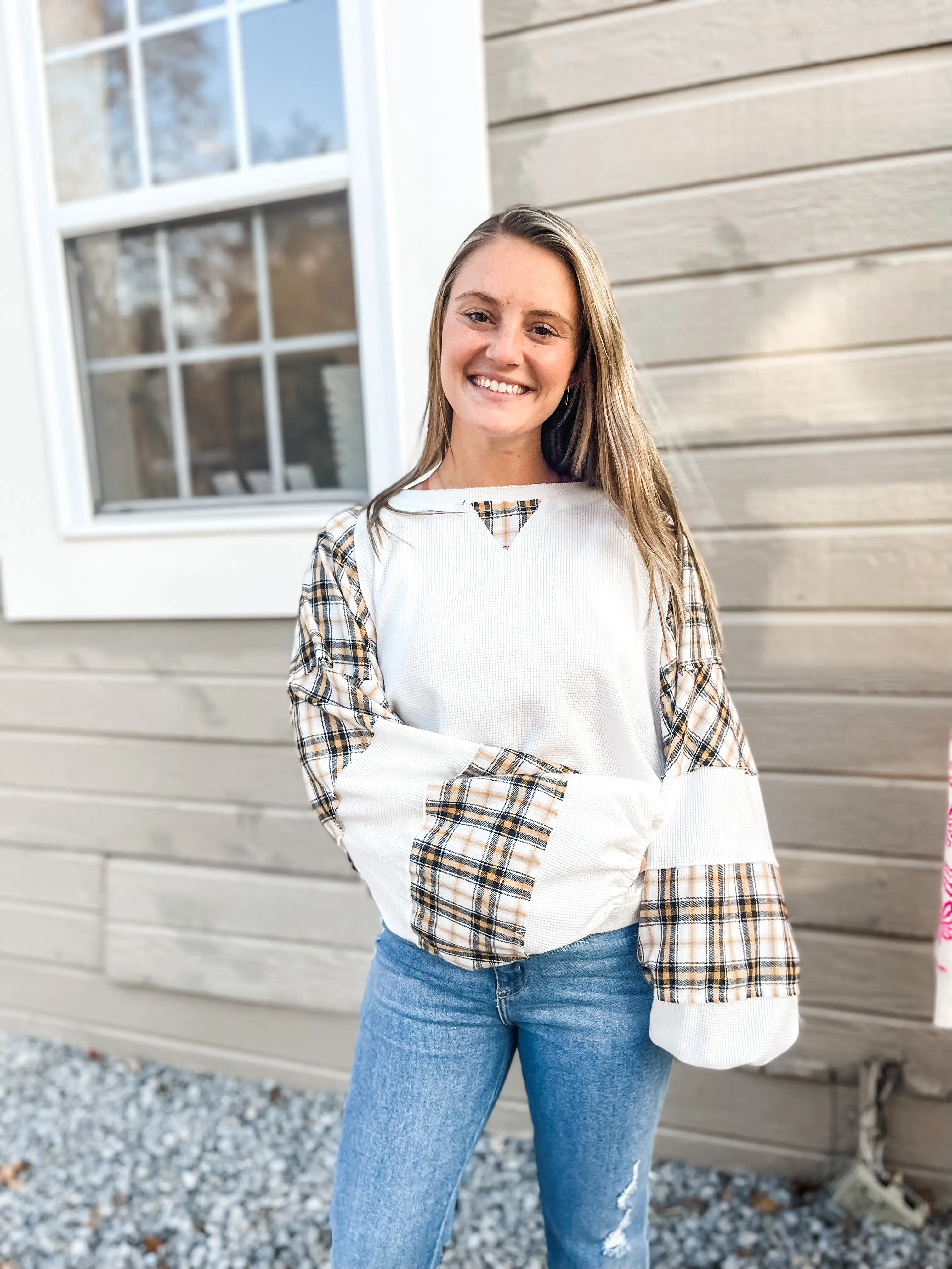 Honey Bee Waffle Knit Top