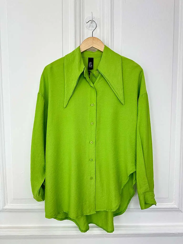 I.D Dagger Collar Shirt - Lime