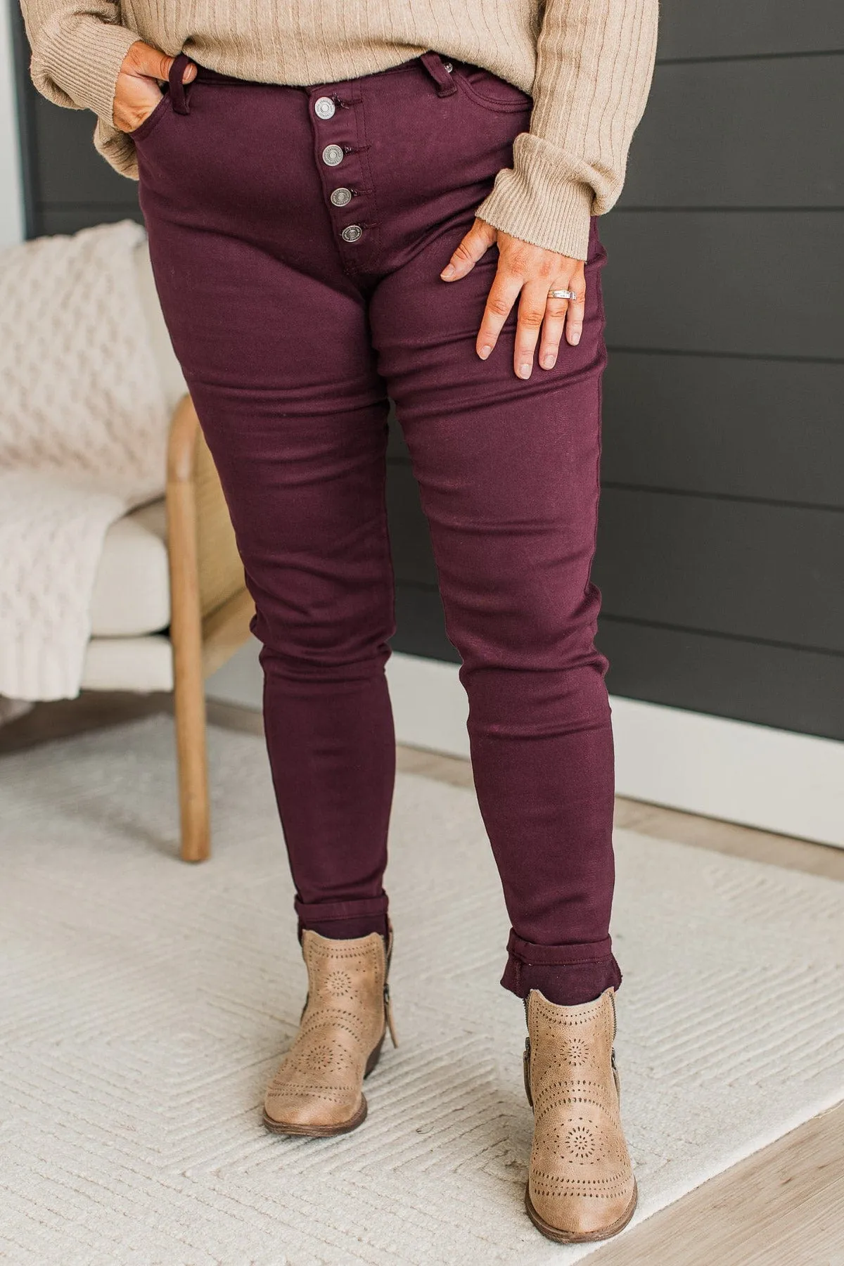 KanCan High Rise Jeans- Plum Lydia Wash