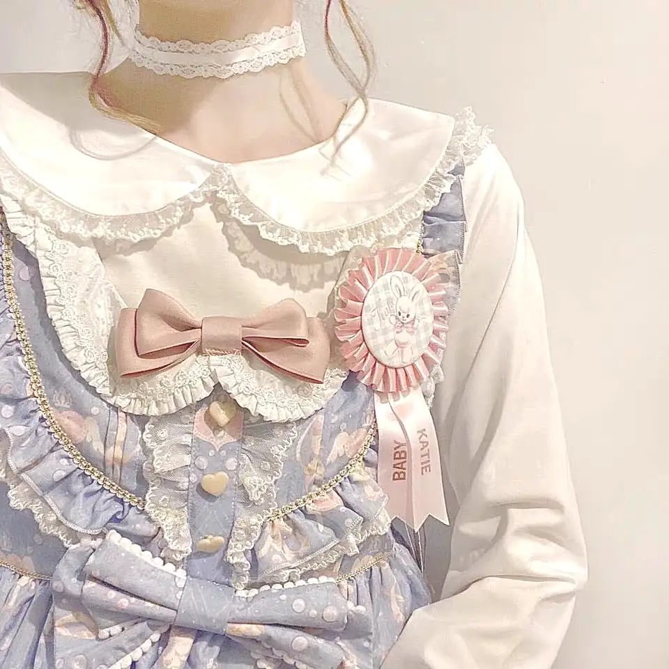 Lolita blouse doll collar / navy style collar