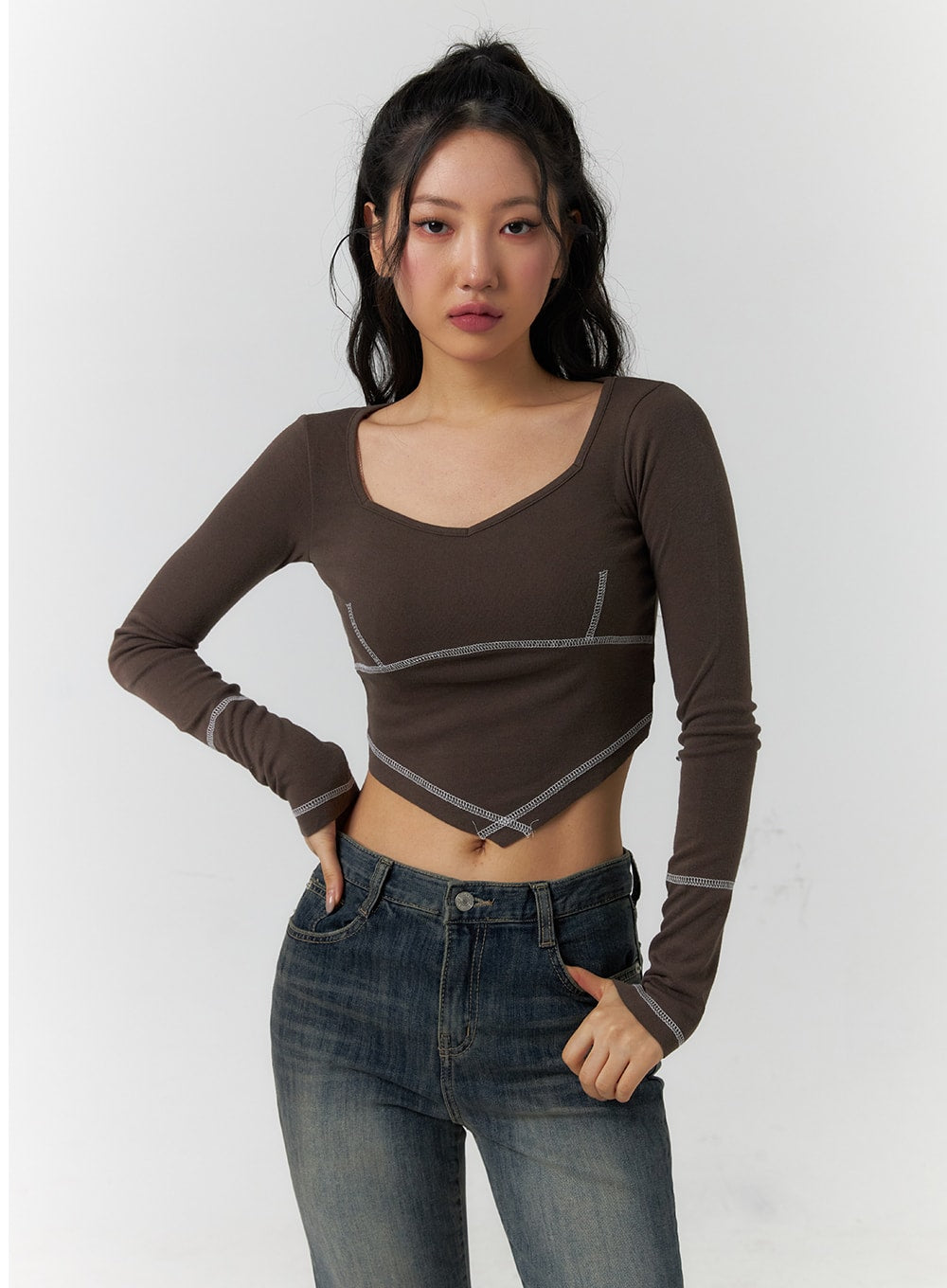 Long Sleeve Crop Top CF401