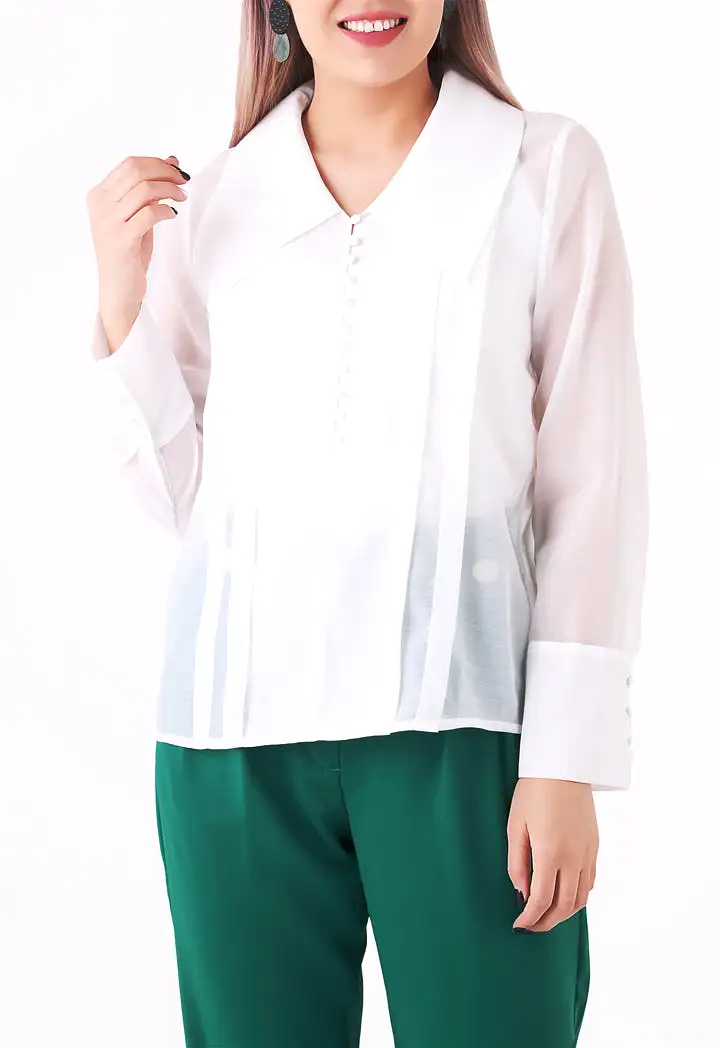 Loop Button Organza Shirt