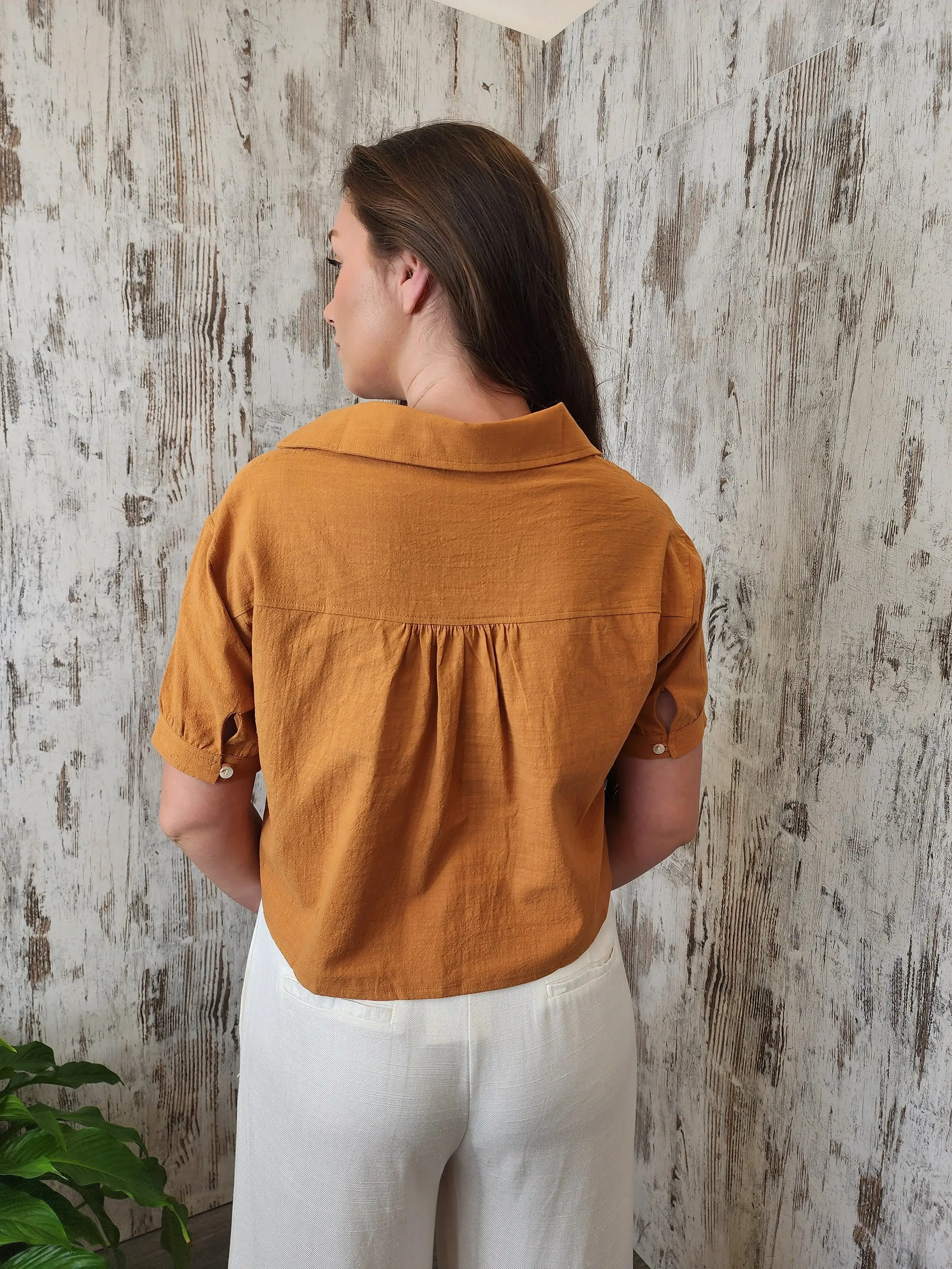 Mason Cotton Top Blouse - Mustard