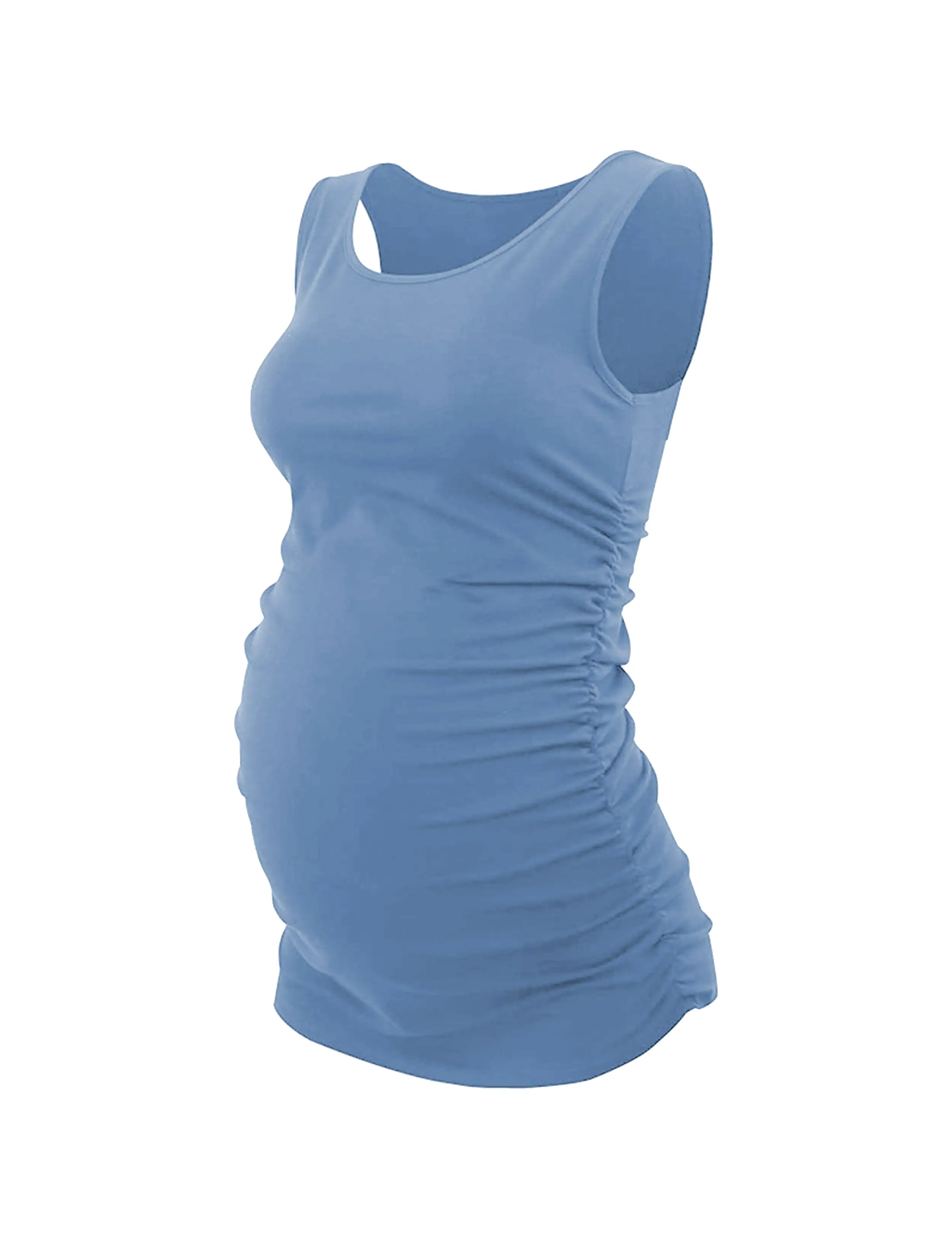 Maternity Side Shirred Tank Top electricblue_yogastudio