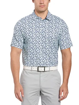 Mens Abstract Golf Ball Print Golf Polo