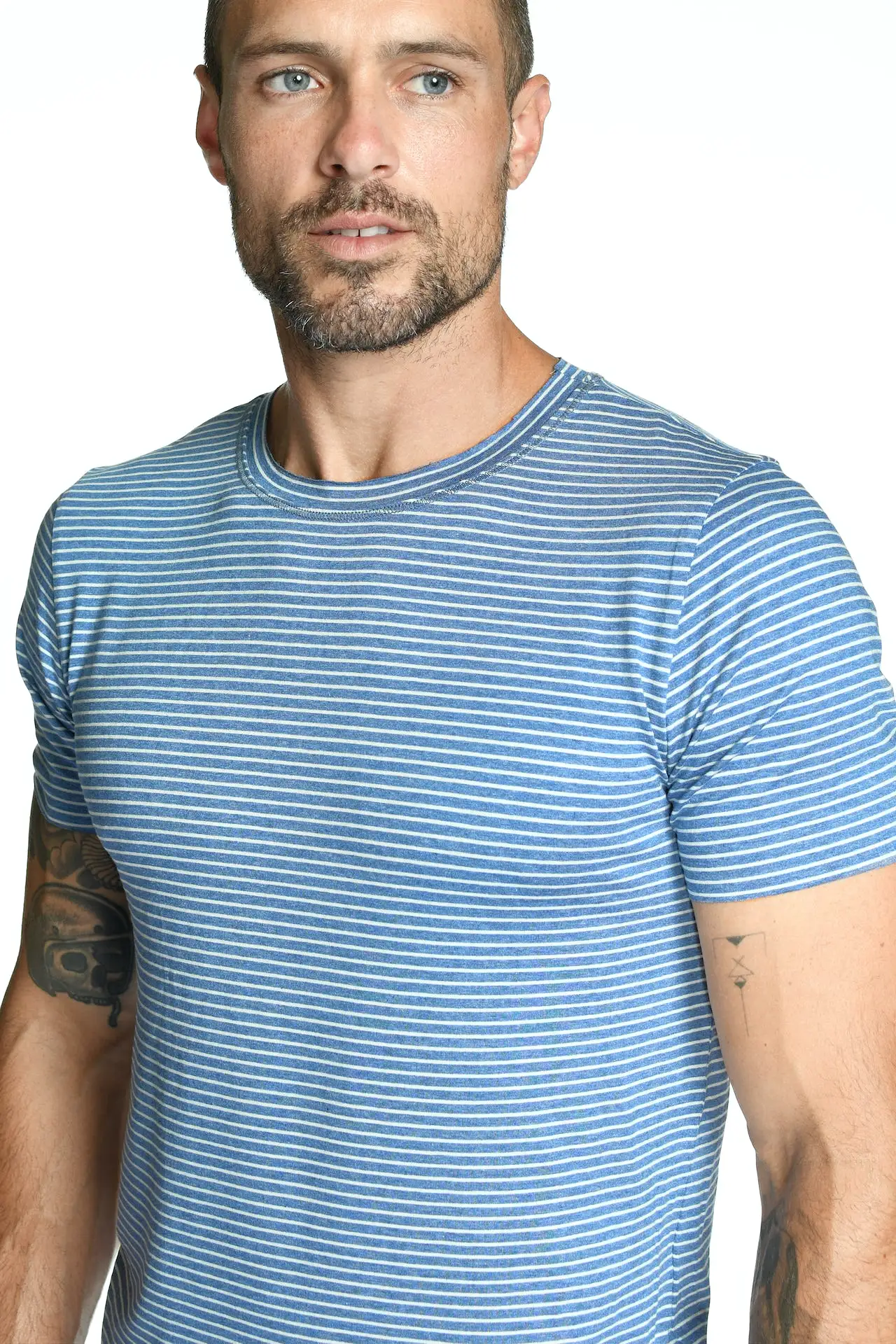 Men's Brolin Raw Neck Crew Stripe Tee