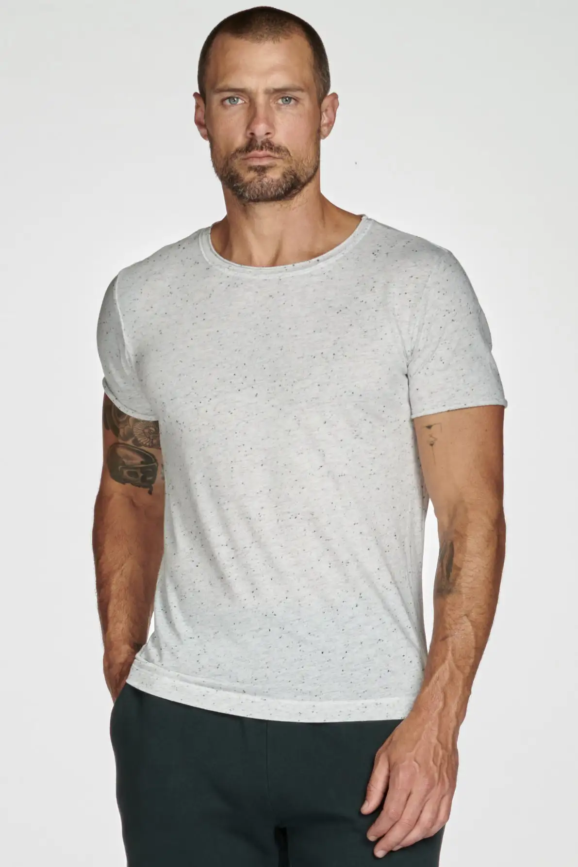 Men's Brolin Raw Neck Crew Stripe Tee