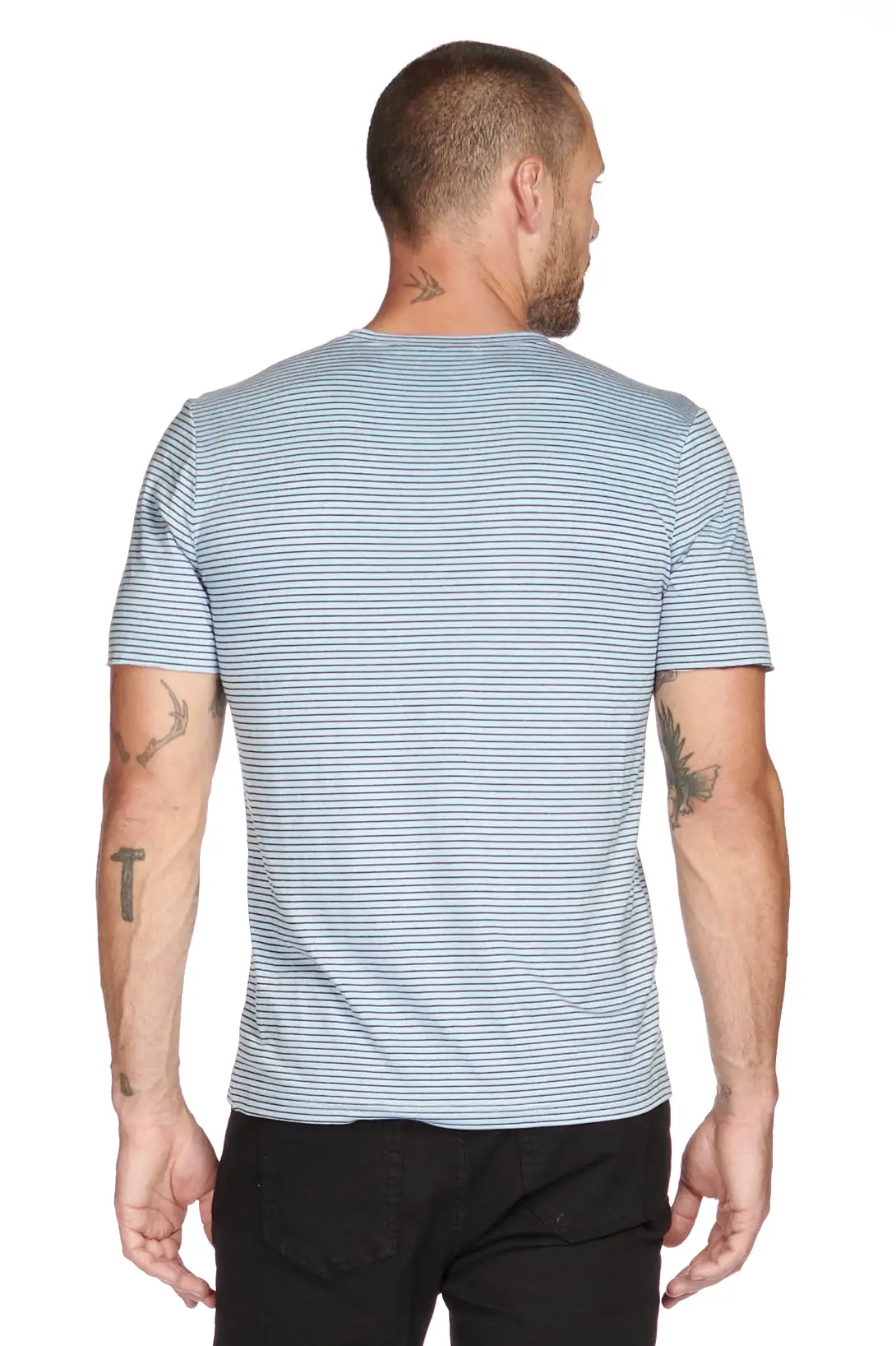 Men's Princeton Wide Pocket V-Neck Stripe Tee