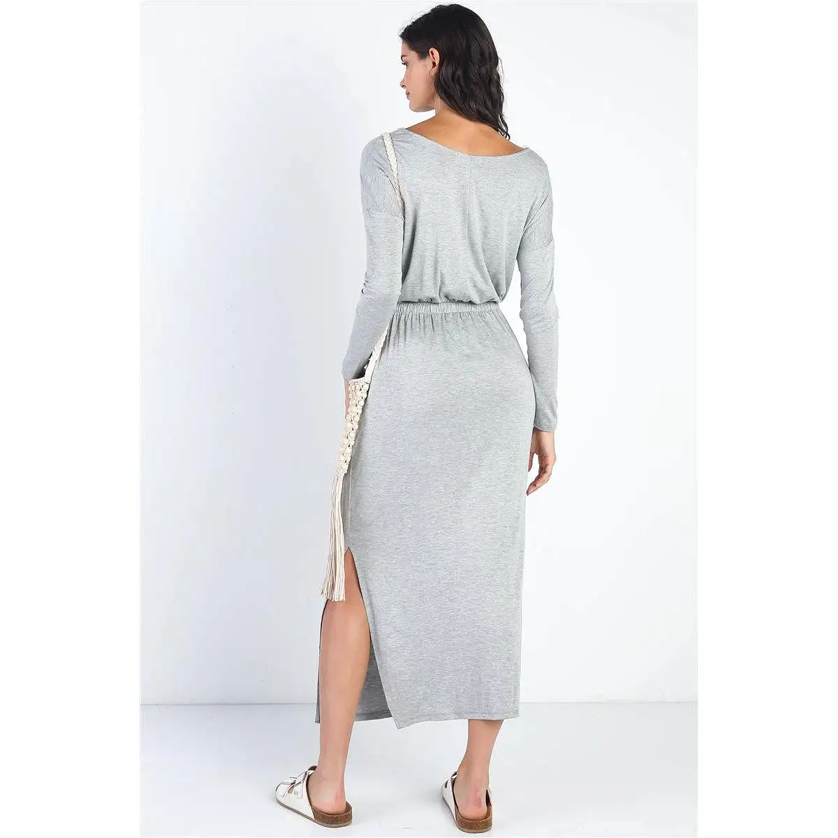 Midi Sleeve Basic Maxi Dress