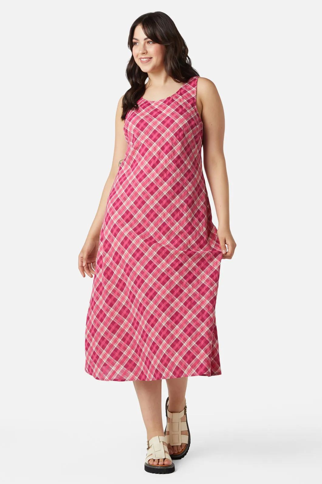 Miranda Check Midi Dress