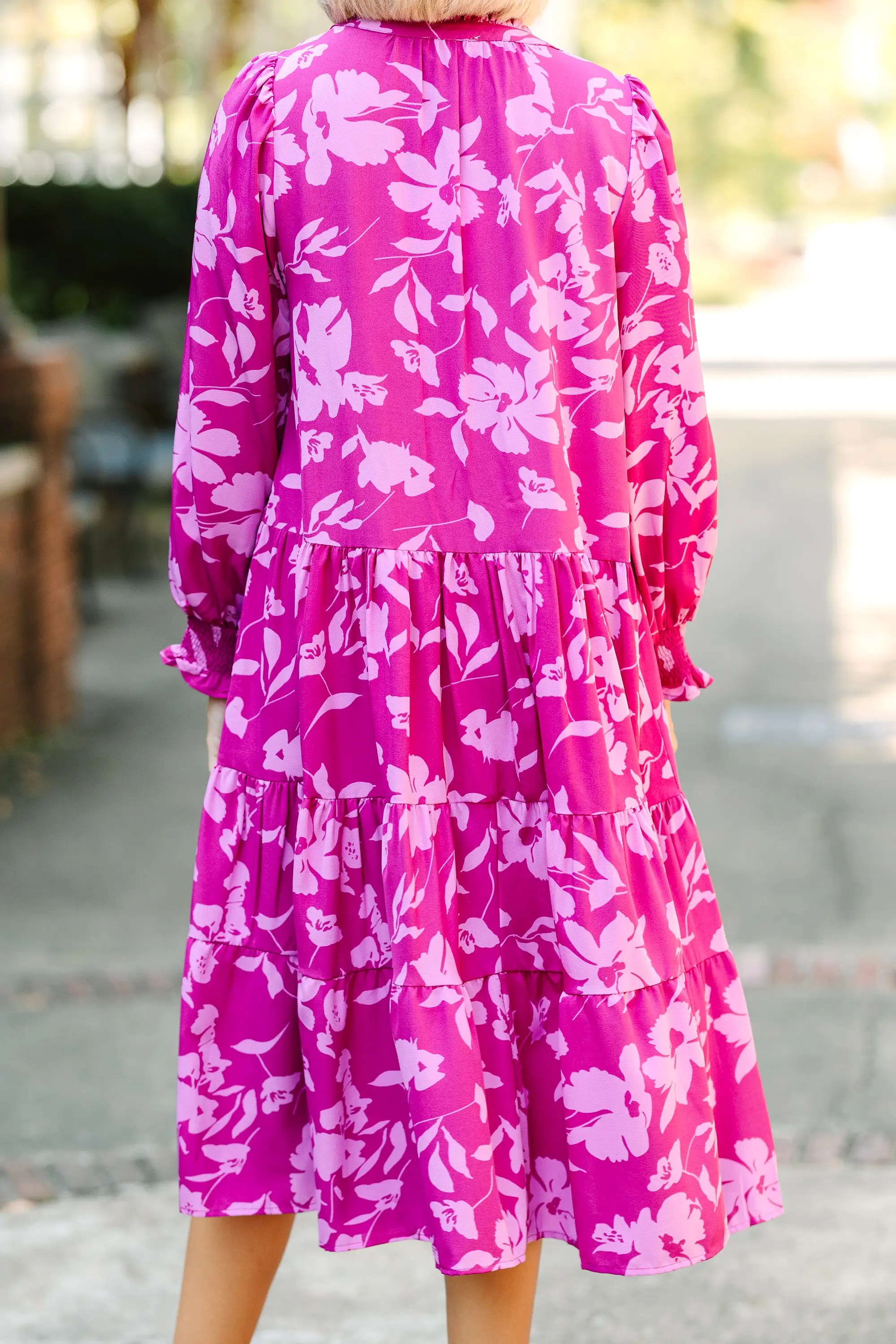 Never Leave You Behind Berry Purple Floral Midi Dress