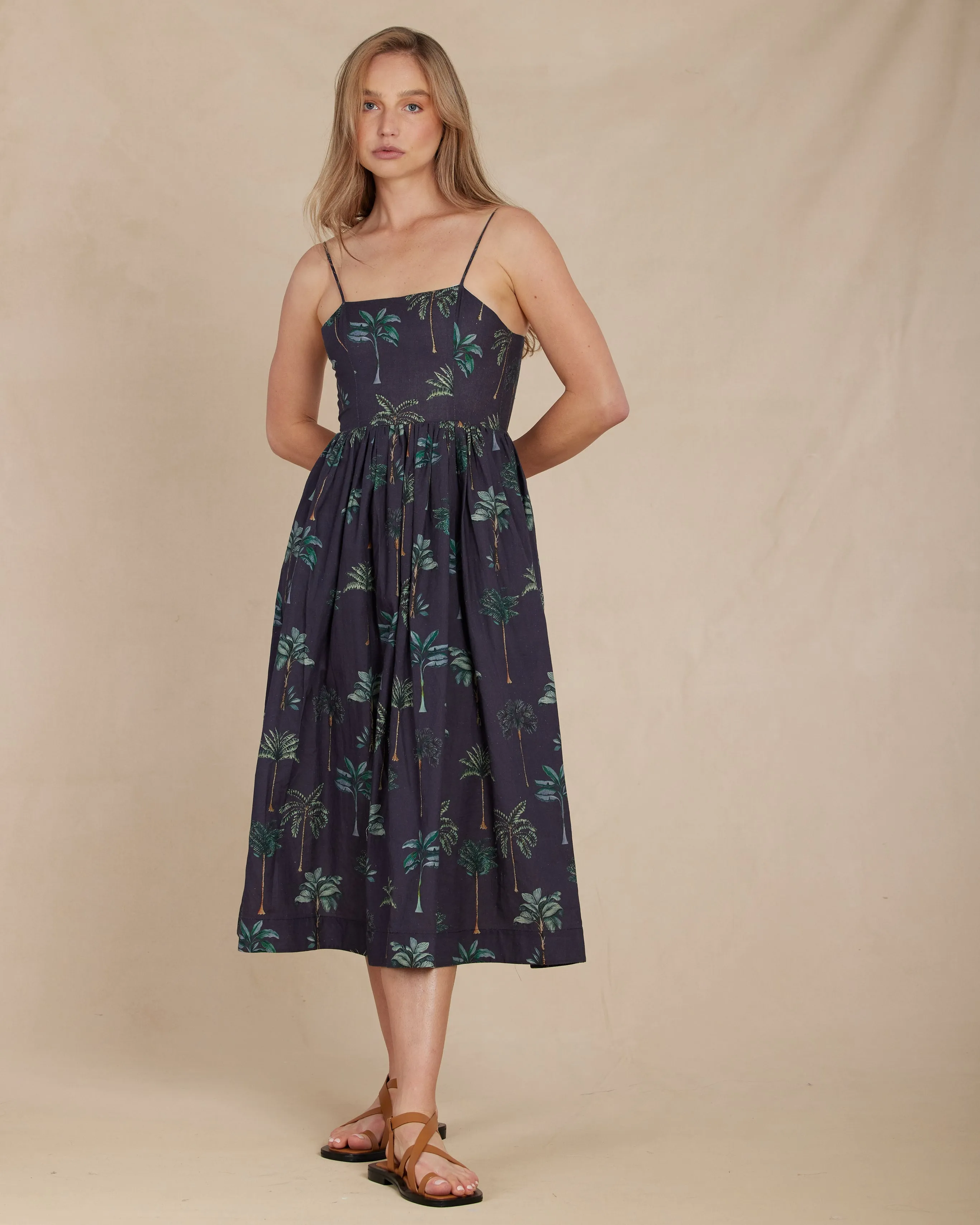 Palmira Linen Midi Dress