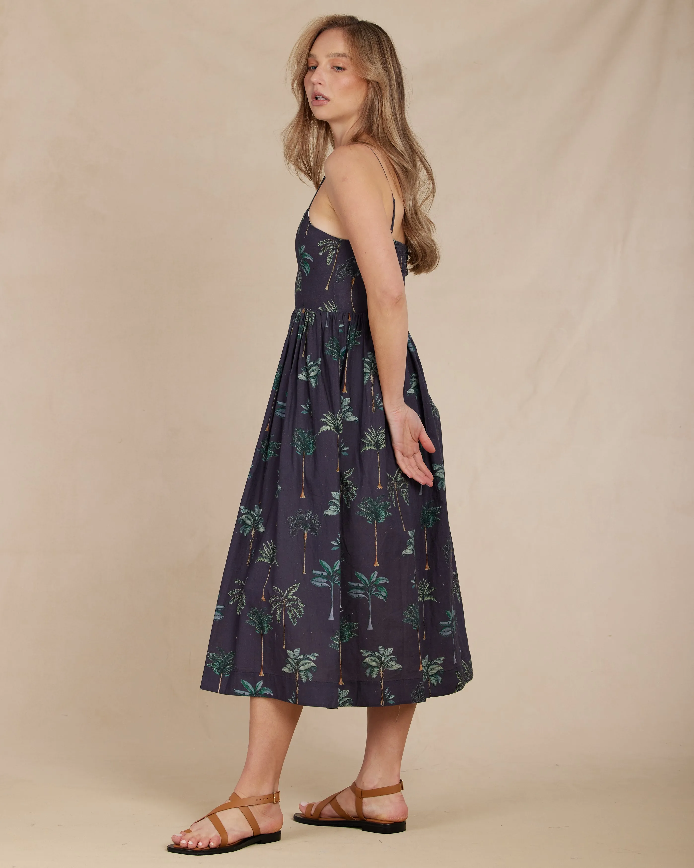 Palmira Linen Midi Dress