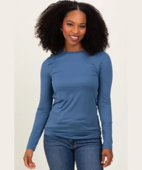 PinkBlush Blue Basic Long Sleeve Top