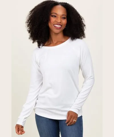 PinkBlush White Raglan Long Sleeve Top