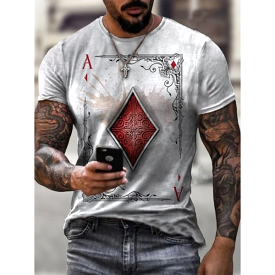 Playing Cards Diamond Square Print T-shirt