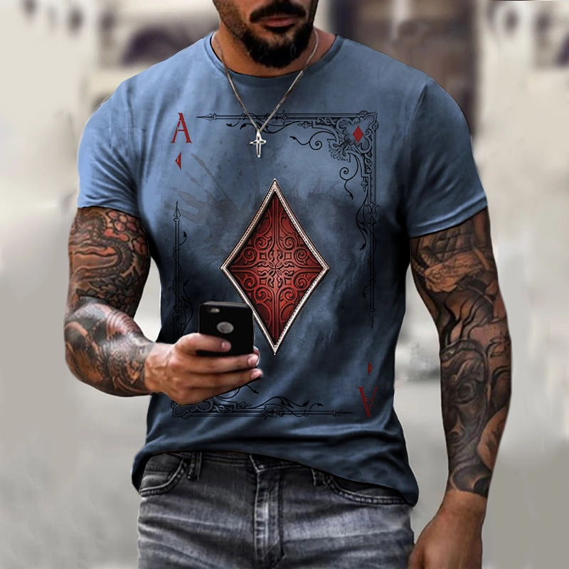 Playing Cards Diamond Square Print T-shirt