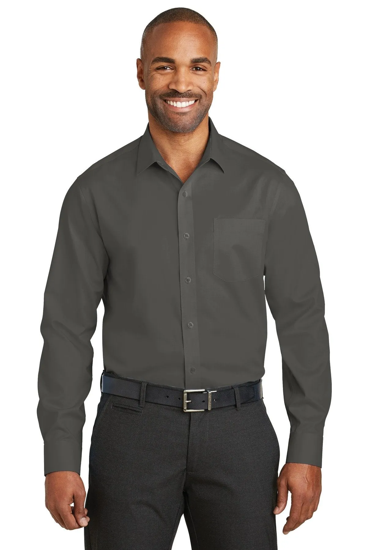 Red House Slim Fit Non-Iron Twill Shirt RH80 Grey Steel