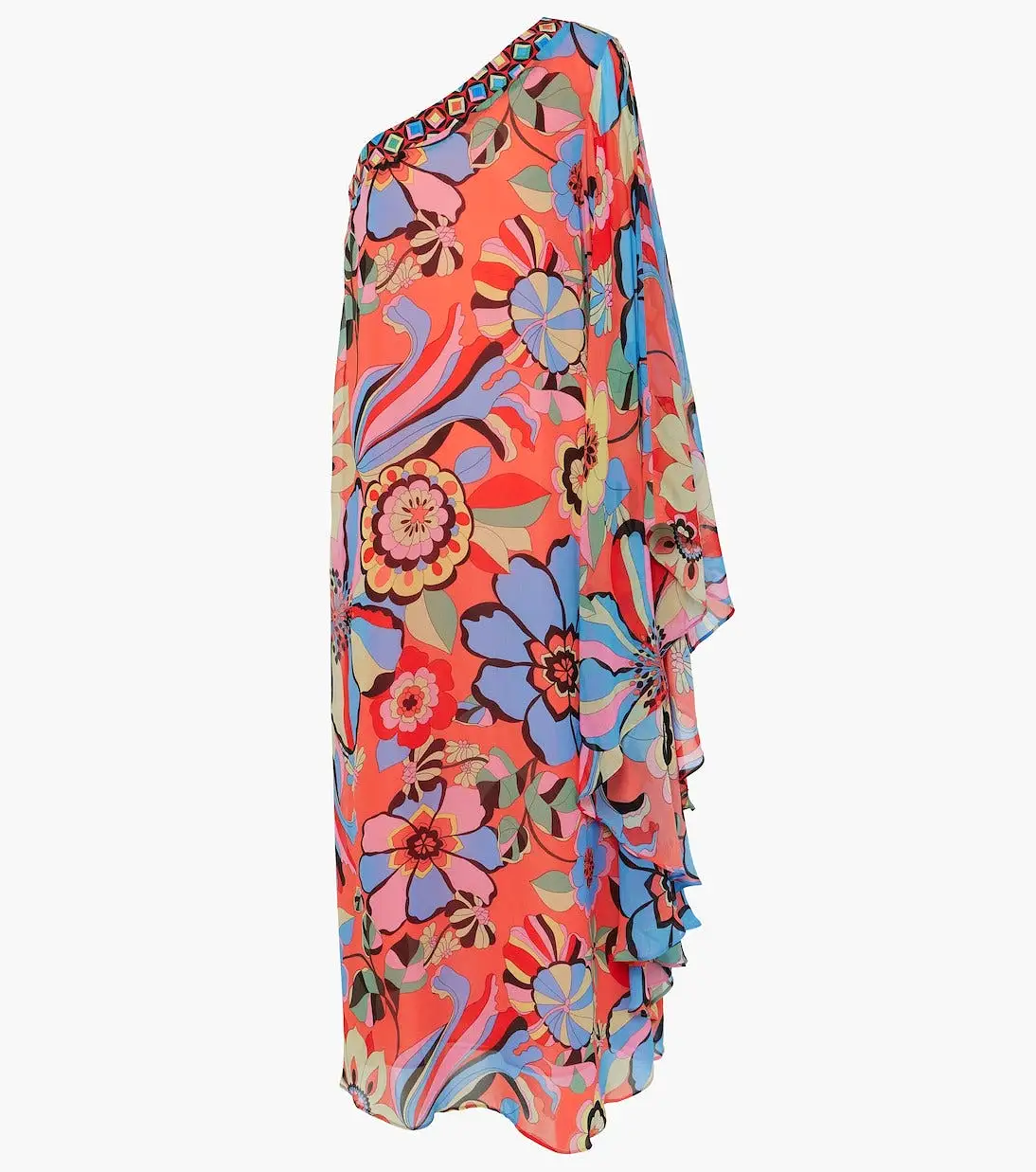 Rixo Liza Dress Miami Floral Tangerine