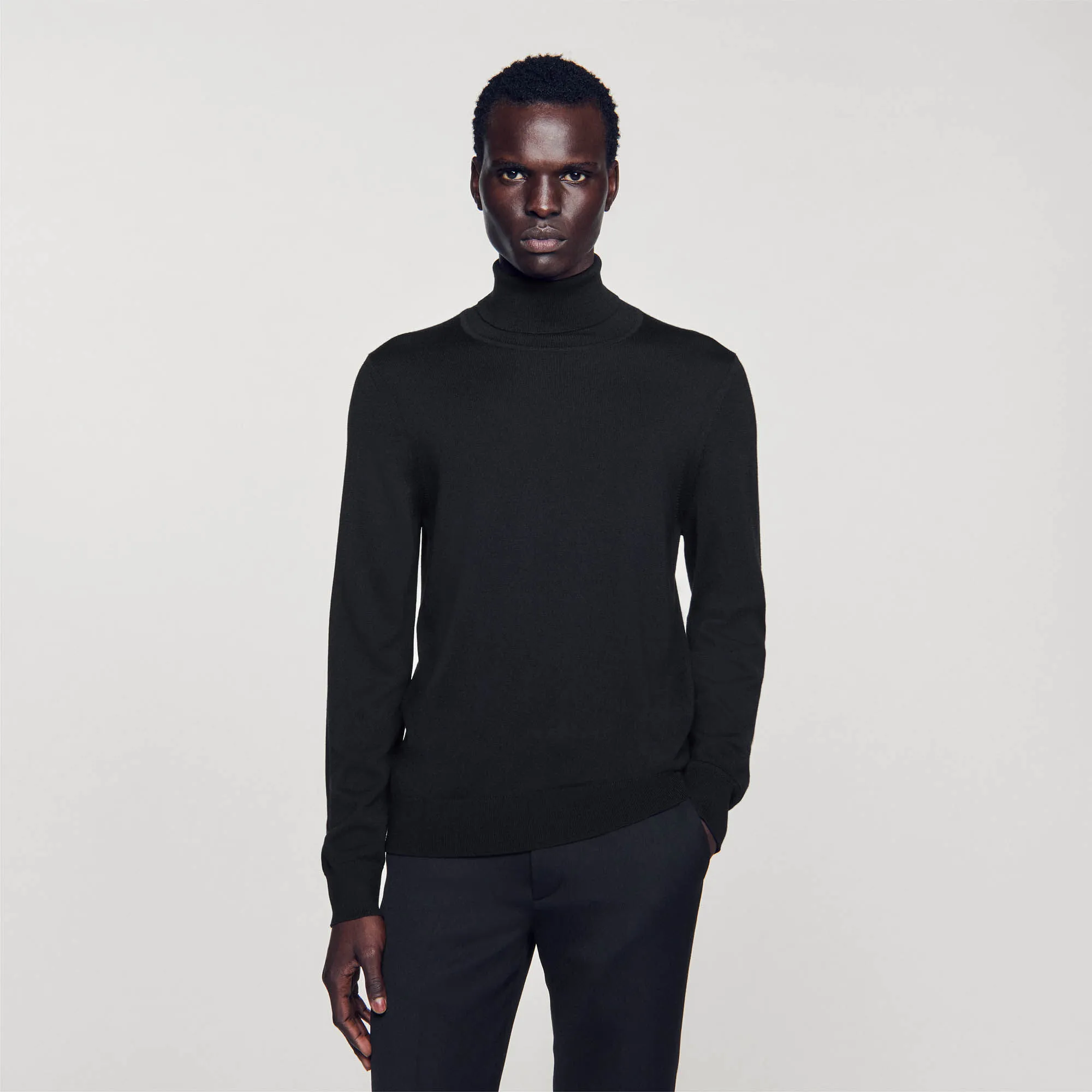 Roll neck wool sweater