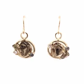 Rose Cut Diamond Artifact Earrings