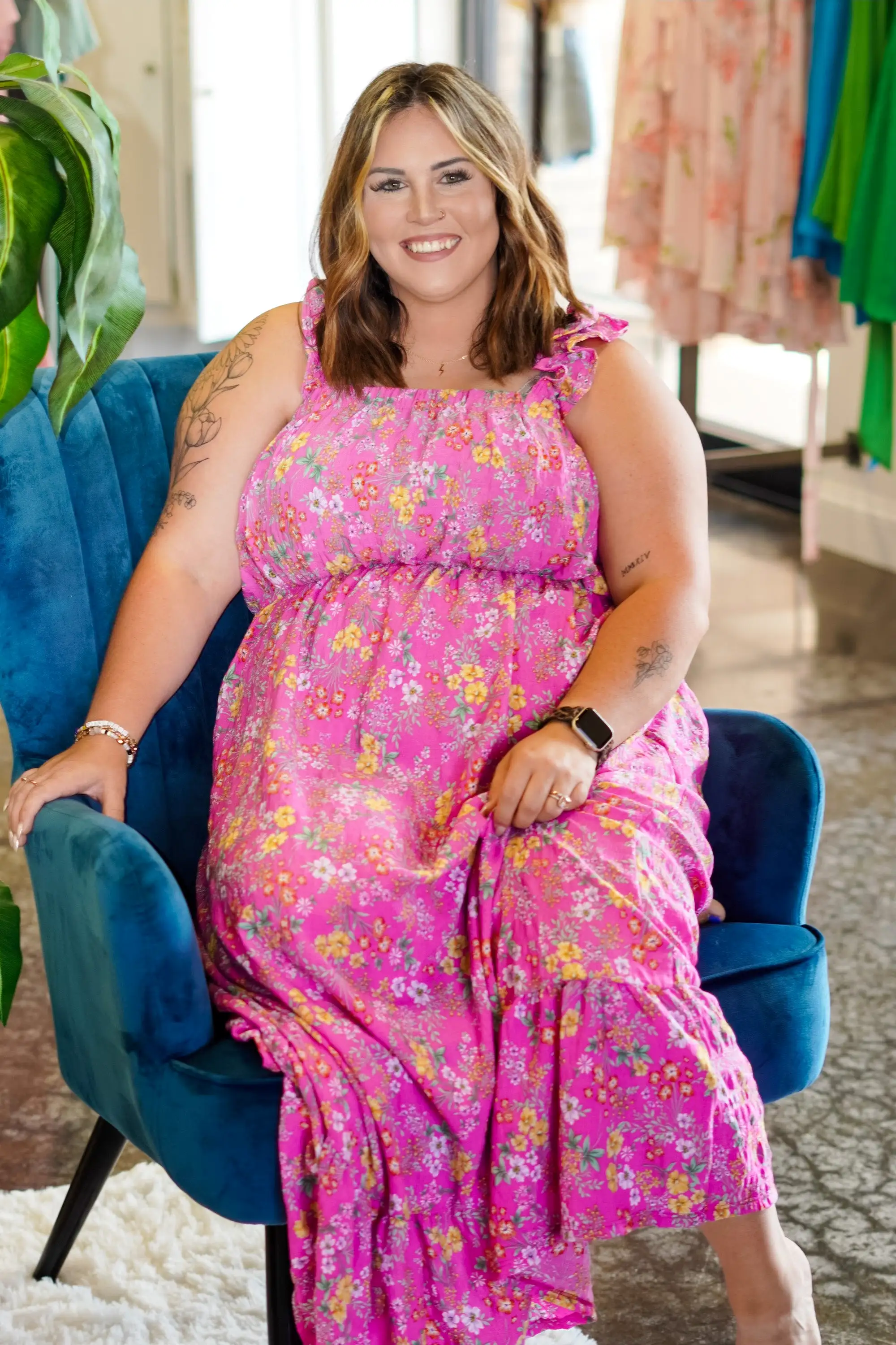 Sasha Lush Floral Bubble Maxi Dress