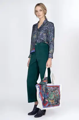 Silk Jodie Shirt In Night-City Print