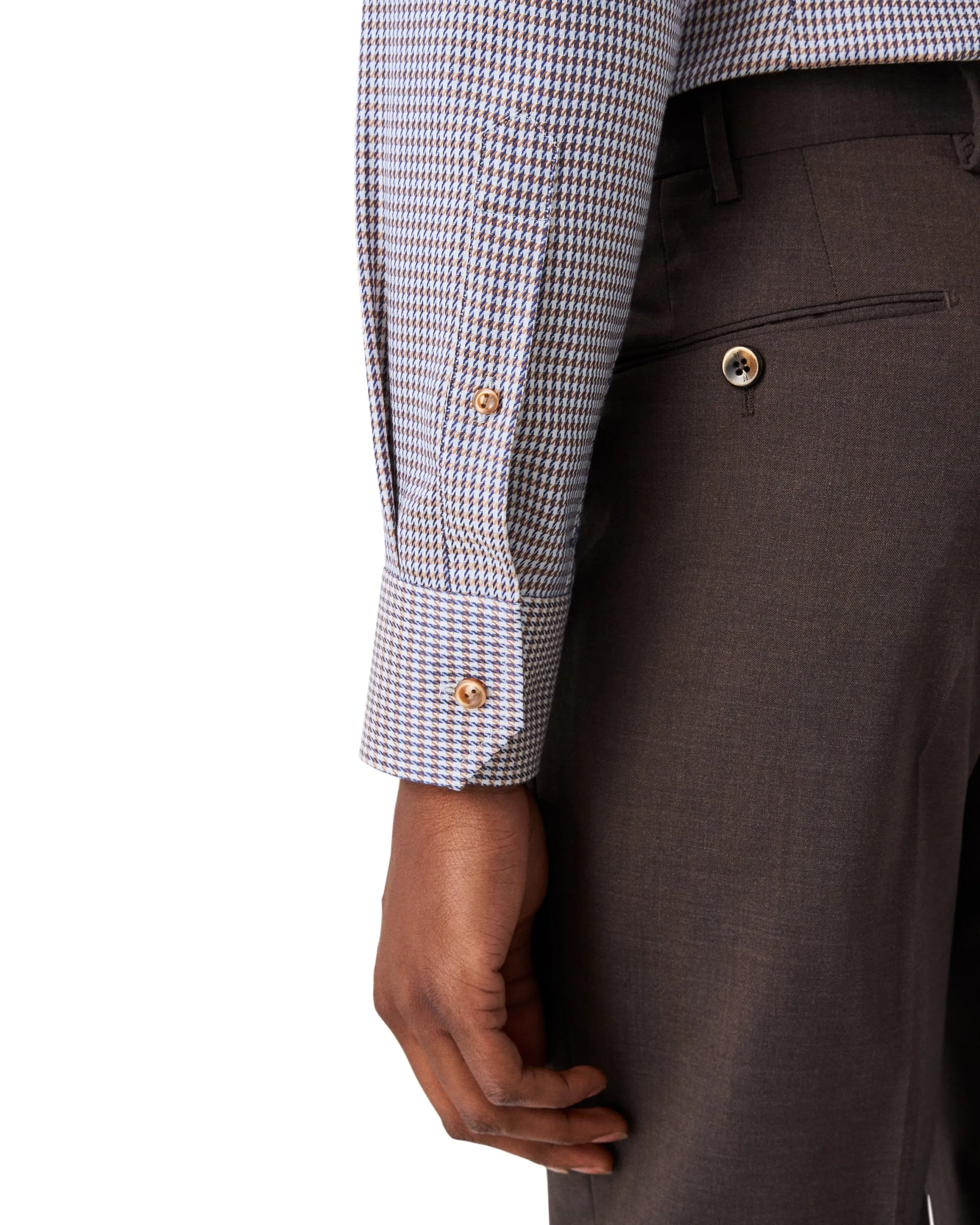 Slim Fit - Houndstooth Print Signature Twill Shirt